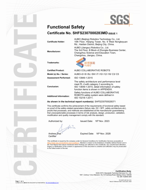AUBO Robotics USA PLd-CAT-3-1-510x660 Safety Certifications  